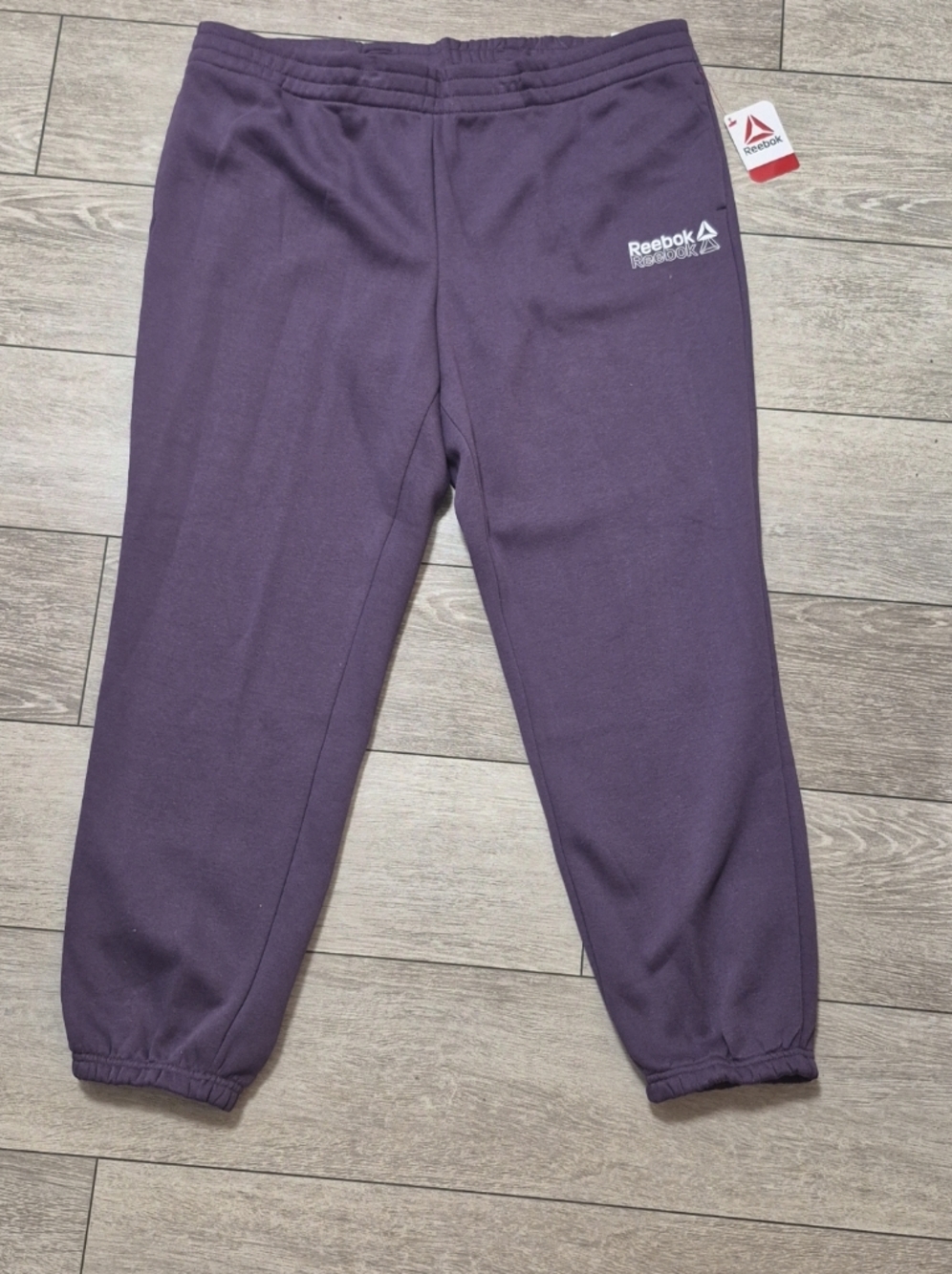 Reebok Women's Pull-on Cuffed Purple Fleece Joggers Sweat Pants. Size XXL